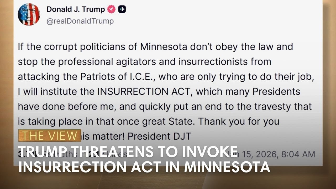 Trump Threatens to Use Insurrection Act in Minnesota 🗳️