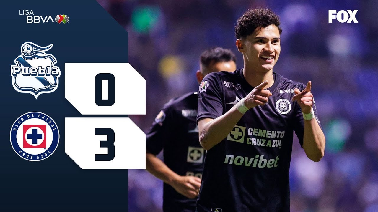 Resumen del Puebla 0-3 Cruz Azul | Liga MX Apertura 2025 Jornada 16 ⚽