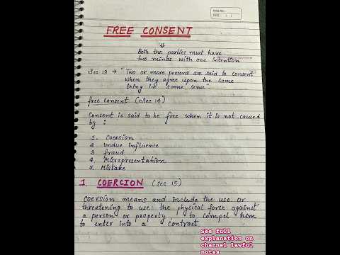 Free consent || it’s essential || Indian contract act 1872 #contract