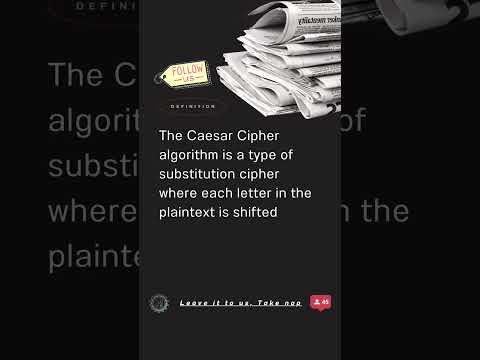 Caesar Cipher #algorithm #Definition | #blockchain | #cryptography | #shortsvideo | #tutorial