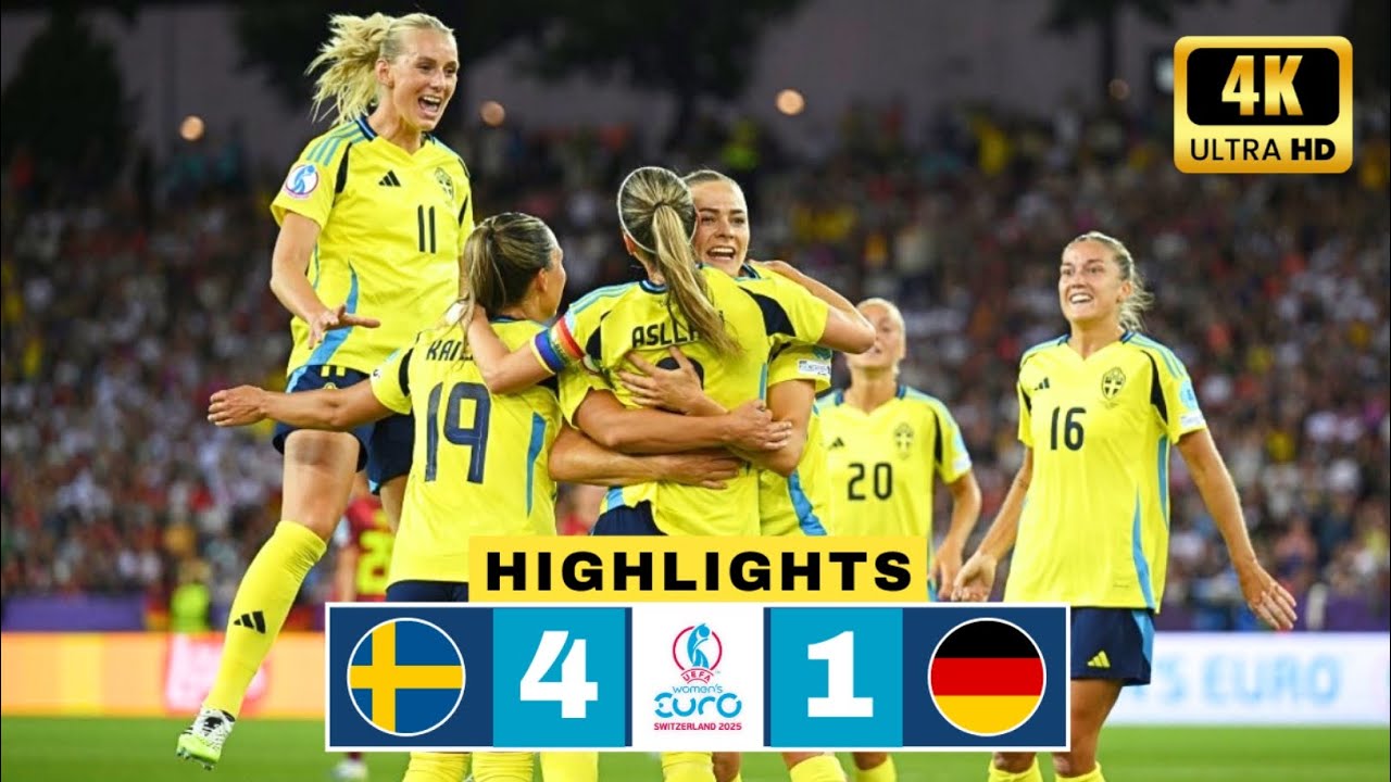 Sweden W vs Germany W 4-1 | UEFA Euro 2025 Highlights ⚽