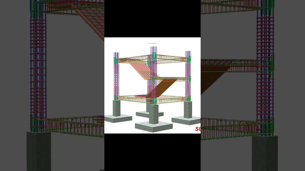 RCC Staircase construction || 3D animation #shorts