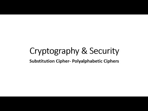 Cryptography & Security - Substitution Cipher - Polyalphabetic Ciphers