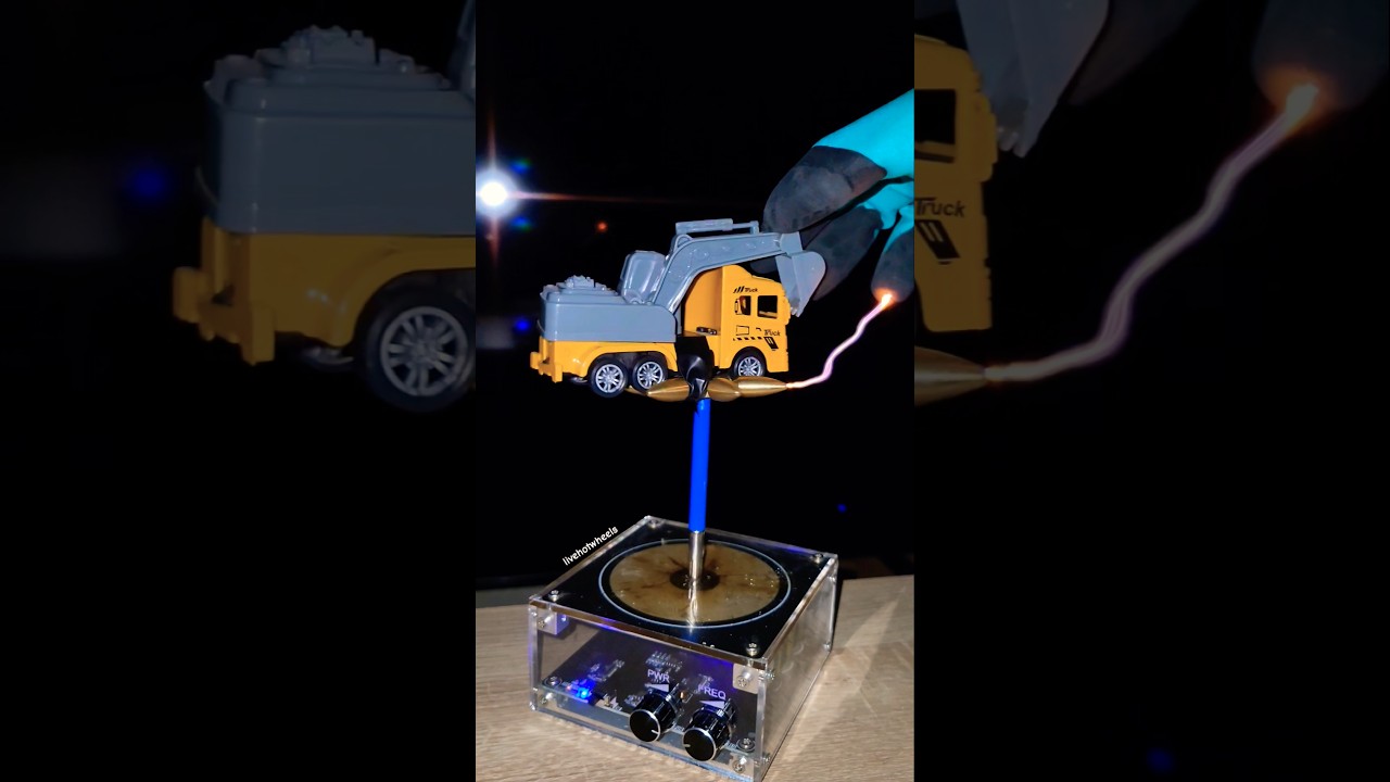 Music Tesla Coil on Truck Crane 🎶