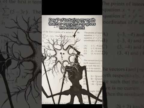 day 7 of torturing my math teacher everytime she gives me homework #art #horror #drawing #shorts