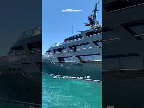 Giorgio Armani’s luxury yacht Main in Saint-Tropez. She was built in Italy.