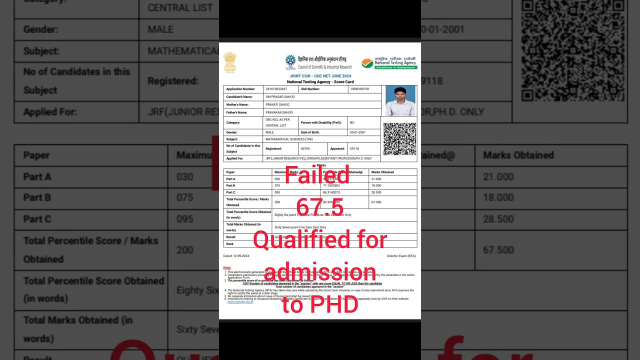 CSIR NET Mathematics Air 142 - July 2025 Topper Highlights
