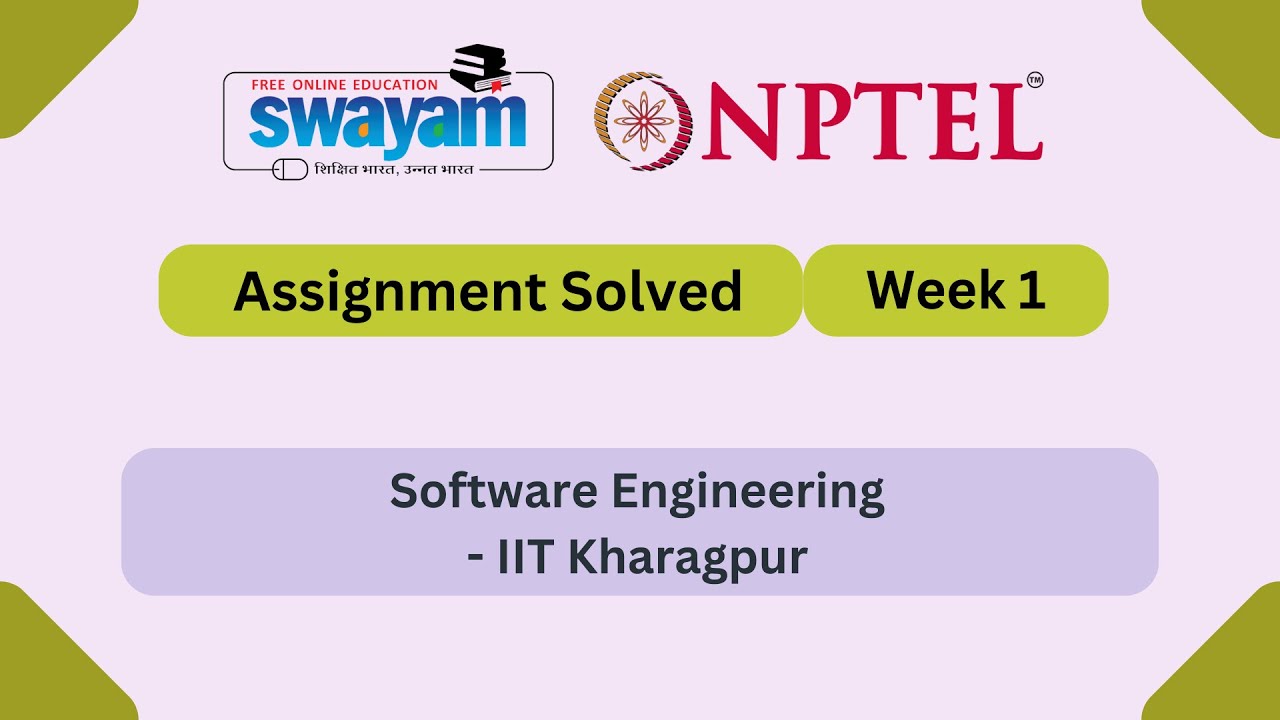 Software Engineering Week 1 | NPTEL Answers | MYSWAYAM