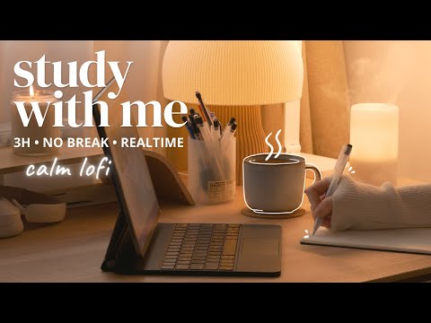 3-Hour Study With Me 🎵 Relaxing lofi music for focus, No Break | 📚 New Semester Planning