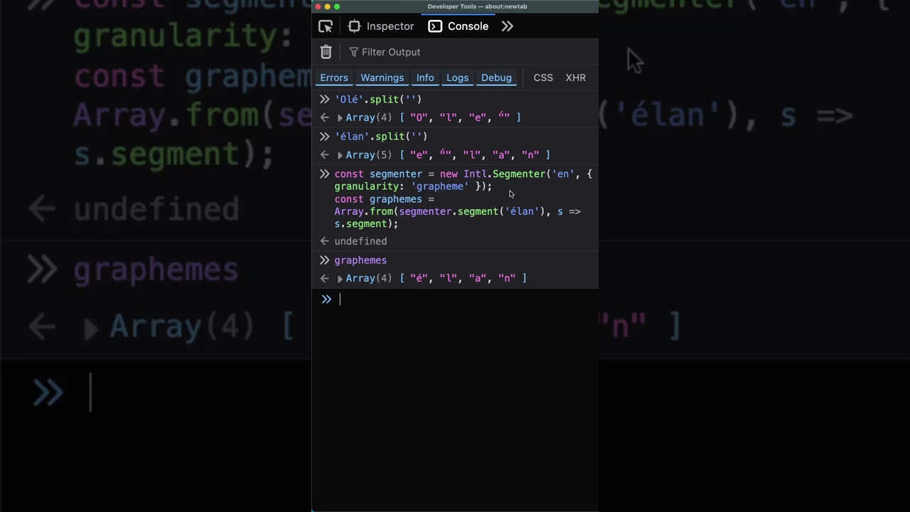 Handling Accent Marks in JavaScript/TypeScript with ES2022+ Intl.Segmenter
