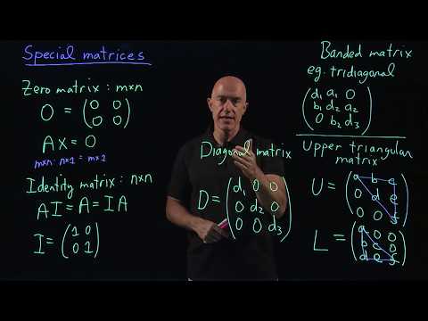 Zero, identity, diagonal, triangular, banded matrices | Lecture 3 | Matrix Algebra for Engineers