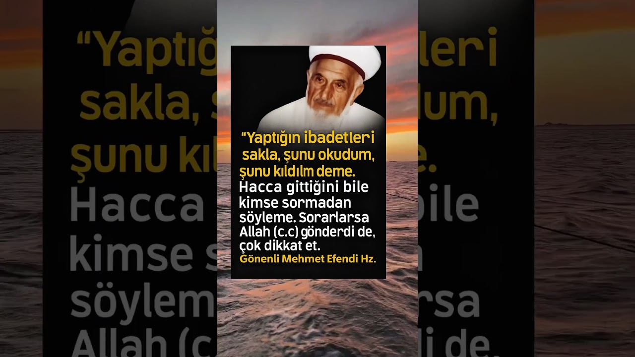 Gönenli Mehmet Efendi’den Gizli Amel Tavsiyesi ✨
