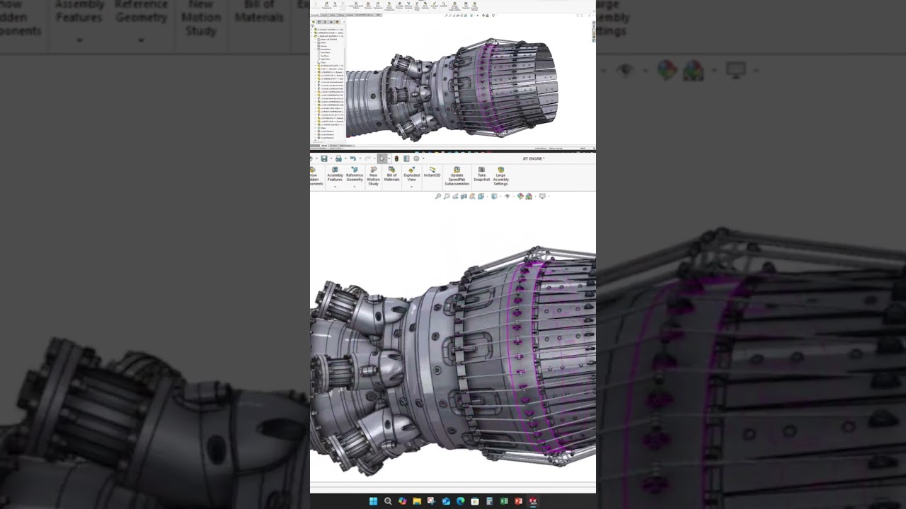Jet Engine Model in SolidWorks 🚀
