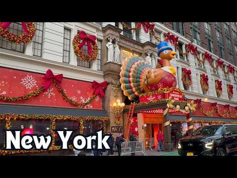 NYC Macy’s Thanksgiving Parade Prep 🎈 | 4K Walk 2025