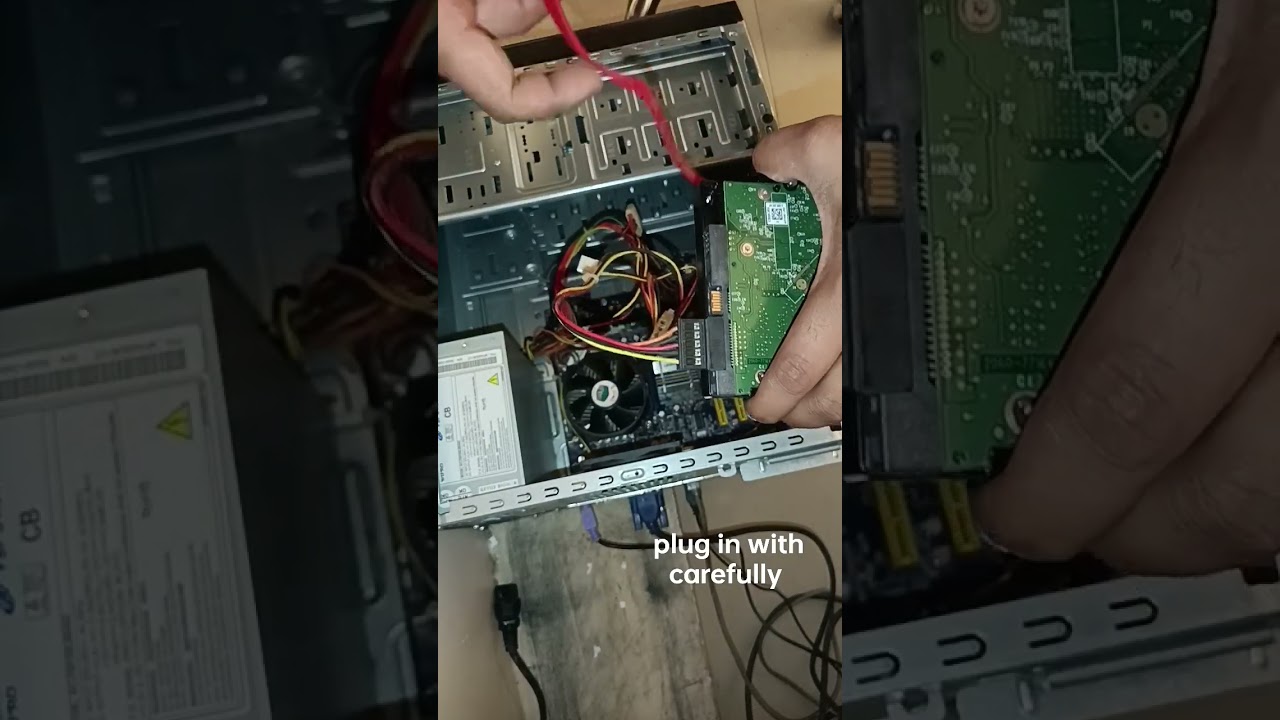 Connecting SATA & Power Cables to Hard Drive 🔧