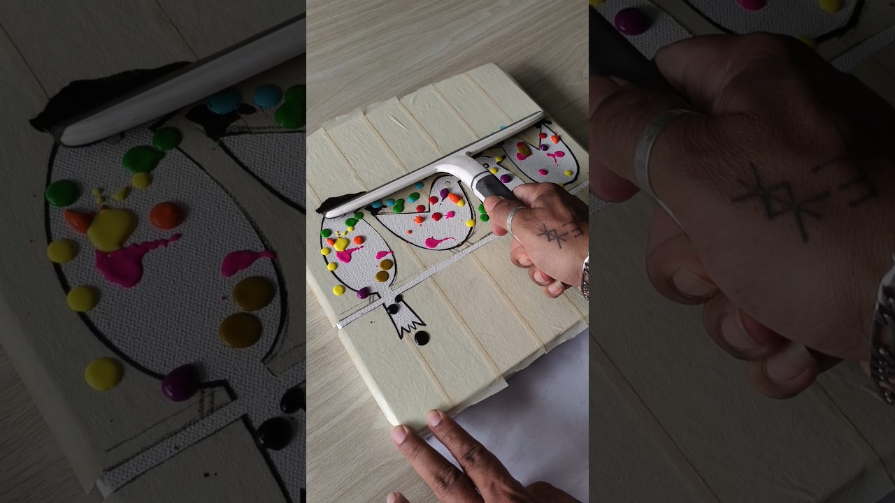 Simple Art with Window Wiper & Colorful Birds 🐤