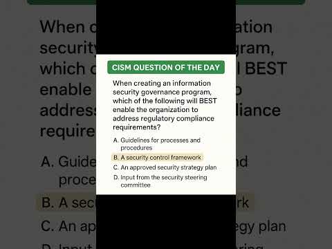 CISM Question of the Day | Security Governance & Compliance ✅