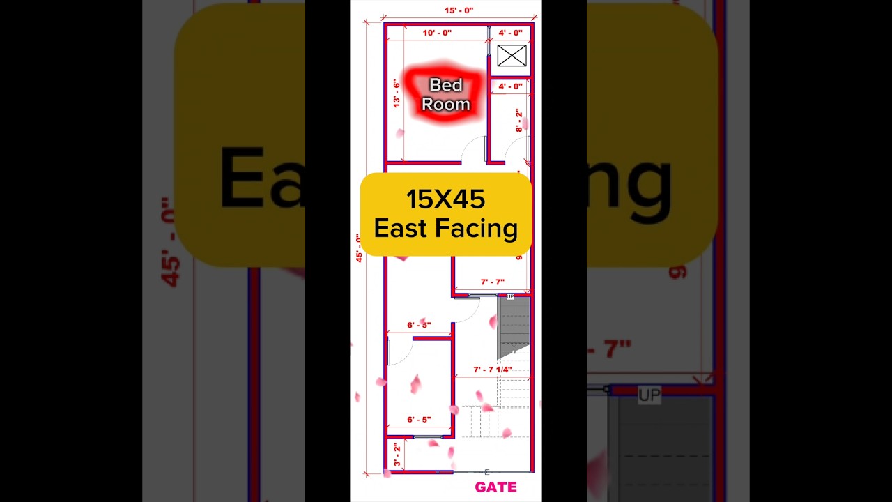 15x45 East Facing House Plans 🏡