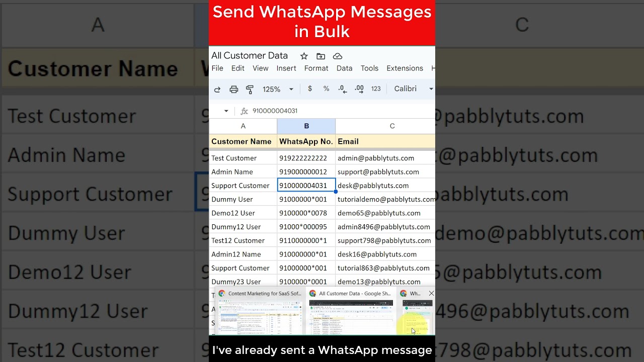 Send WhatsApp Messages From Google Sheets #shorts #whatsappautomation  | Google Sheets WhatsApp