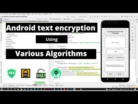 Android Text Encryption using Various Algorithms Source Code, AES, SHA1