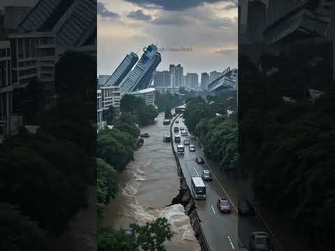 Gempa Dahsyat Disusul Banjir Bandang! Kota Hancur Total #viral #shorts