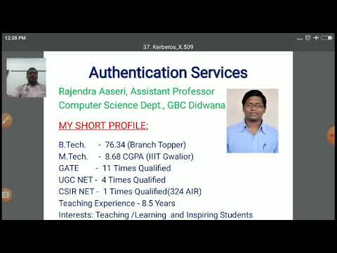 Kerberos Authentication Server Version-4 by Rajendra Aaseri, Assistant Professor GBC Didwana