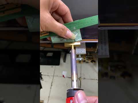 removing Cof from used LCD TV #lcd #soldering #cof #tv #television #repair