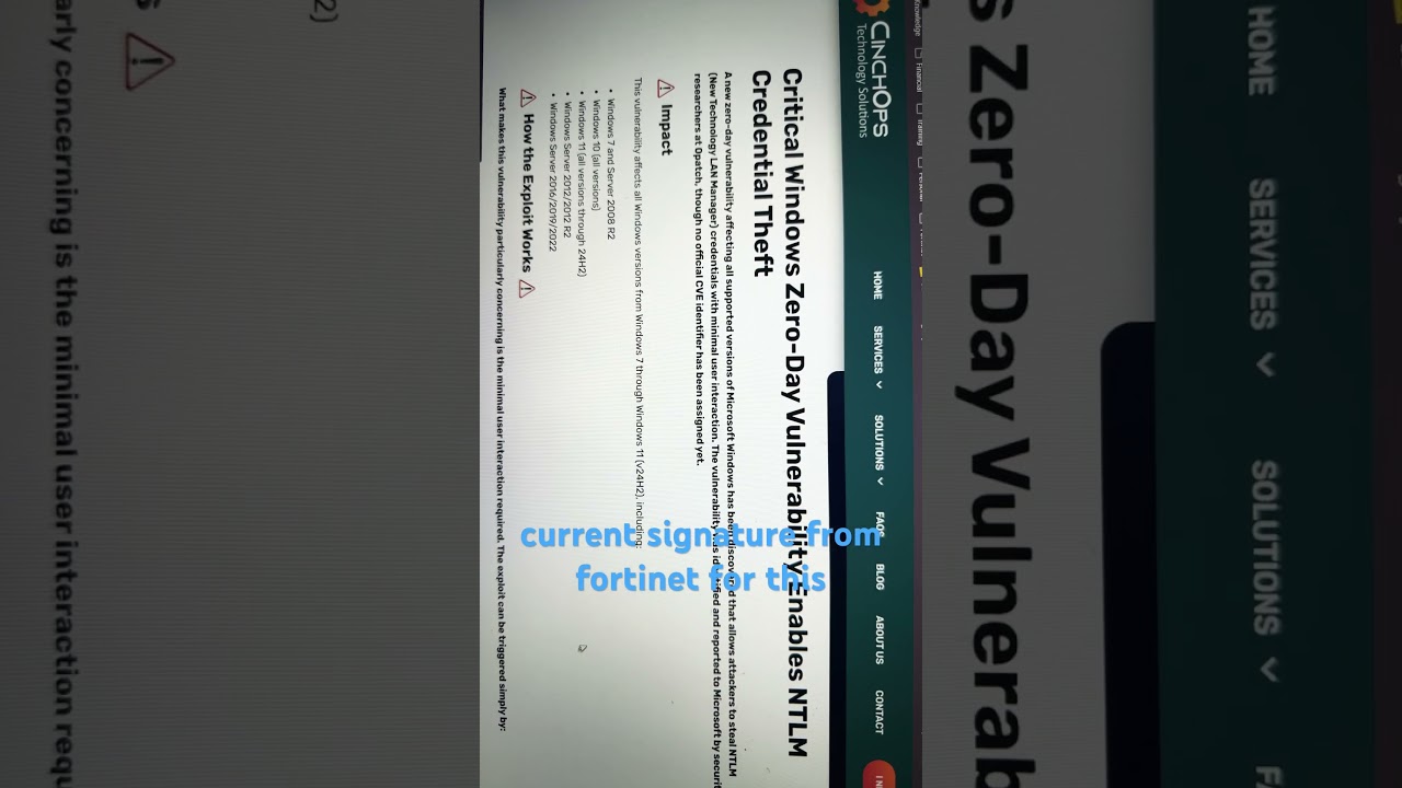NTLM Credential Theft Zero-Day Vulnerability 🔐