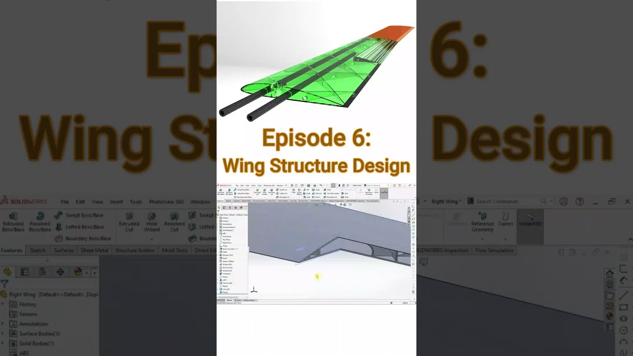 3D Printed RC Plane Wing Design in SolidWorks ✈️