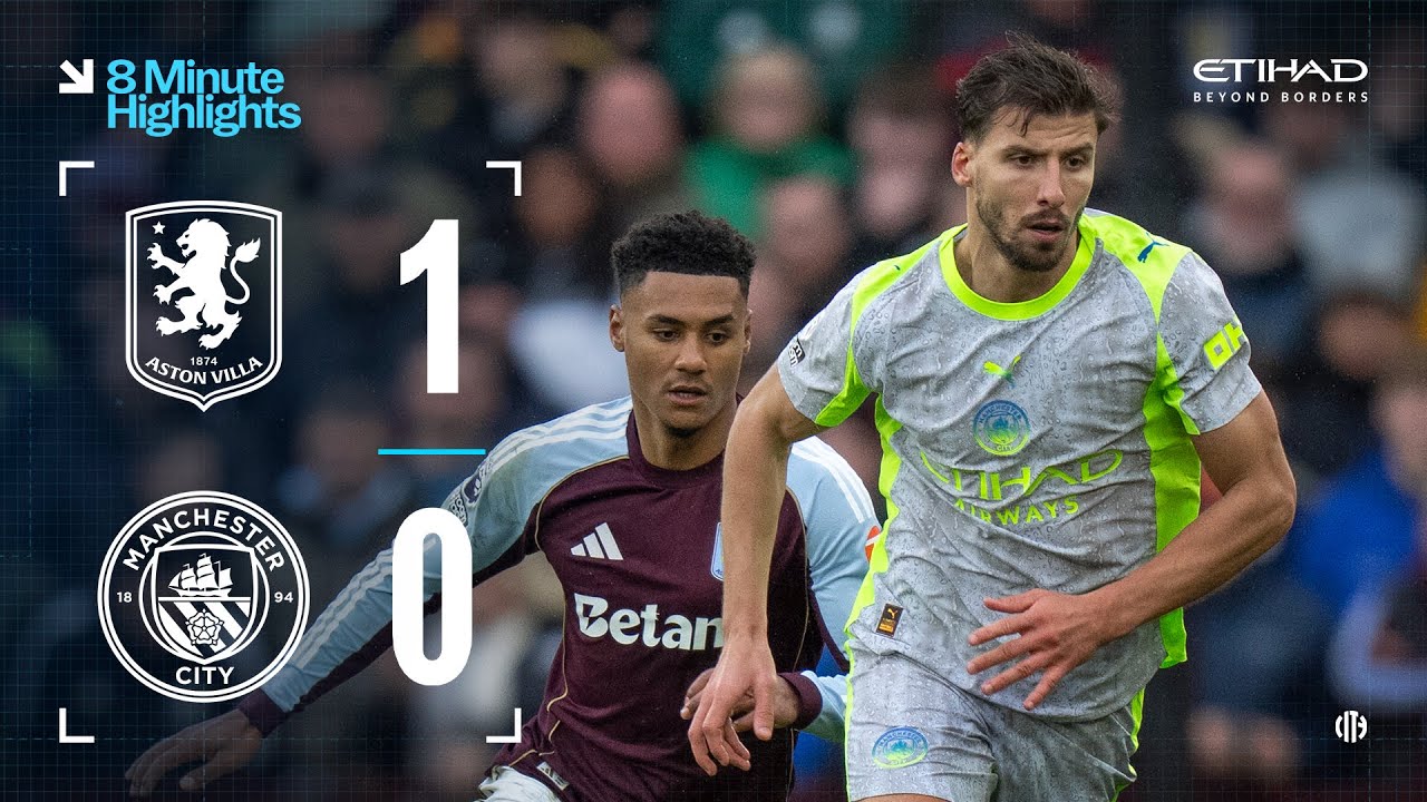 Aston Villa Ends Manchester City’s Unbeaten Streak with 1-0 Victory ⚽