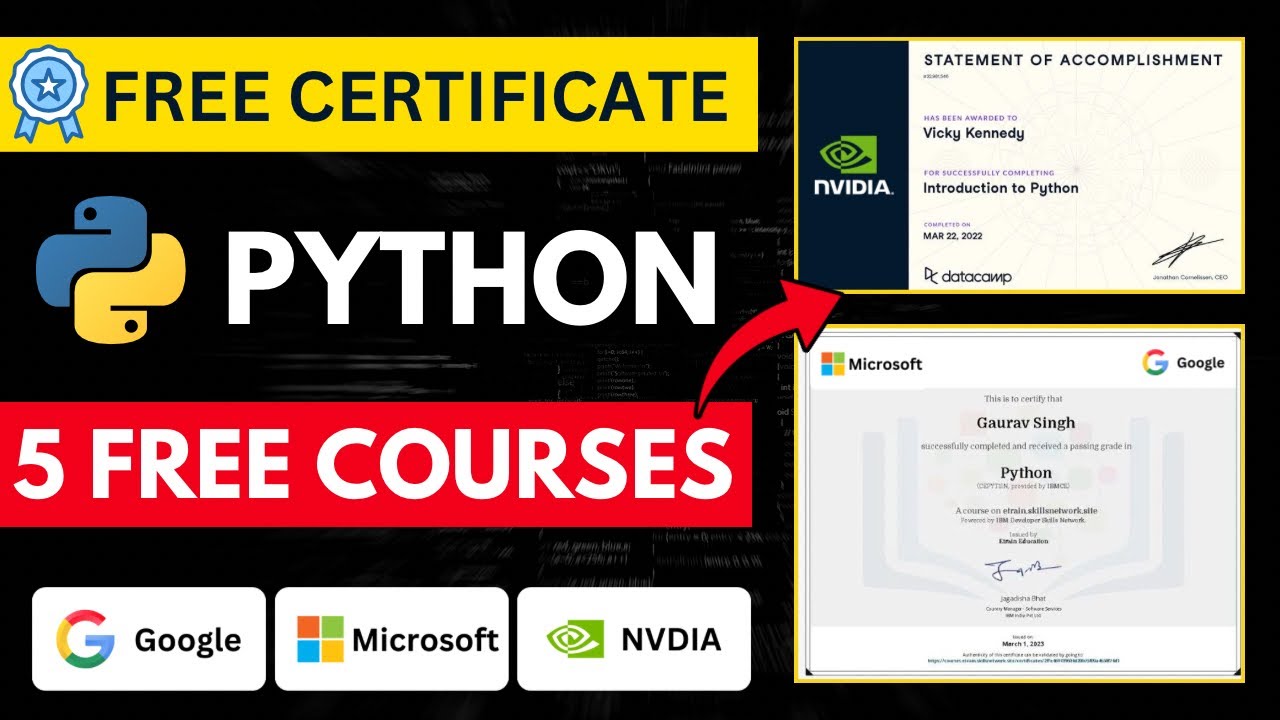 5 Top 5 Free Python Courses with Certificates to Kickstart Your Programming Career in 2025 🚀