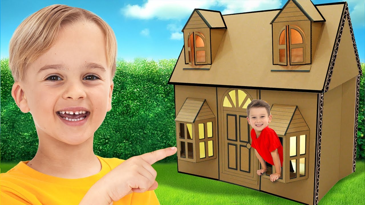Kids' Cardboard Houses & Cars Challenge 🏠🚗