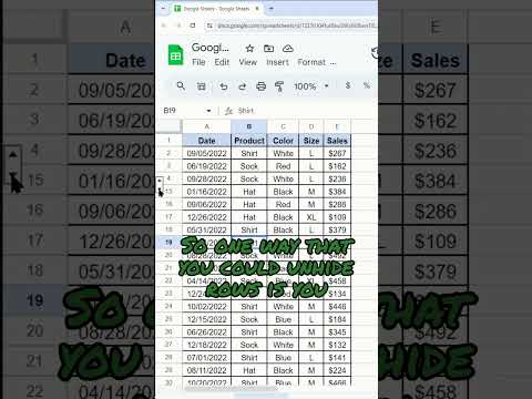 How to Unhide Rows in Google Sheets