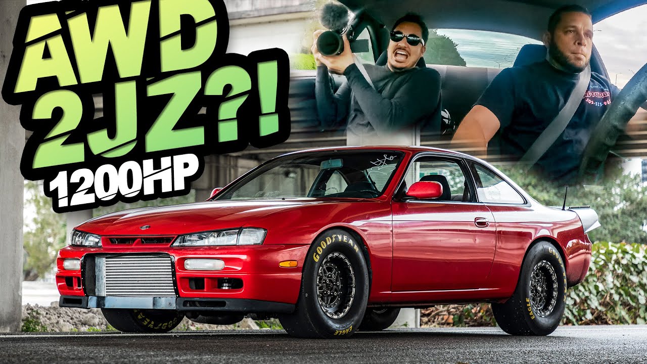 1200HP AWD 2JZ 240SX is SCARY FAST! (1.4s 0-60 MPH Street Launch)