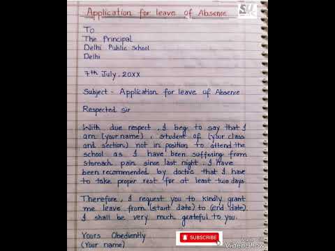 Letter writing format l sick leave application for school l sick leave application for office