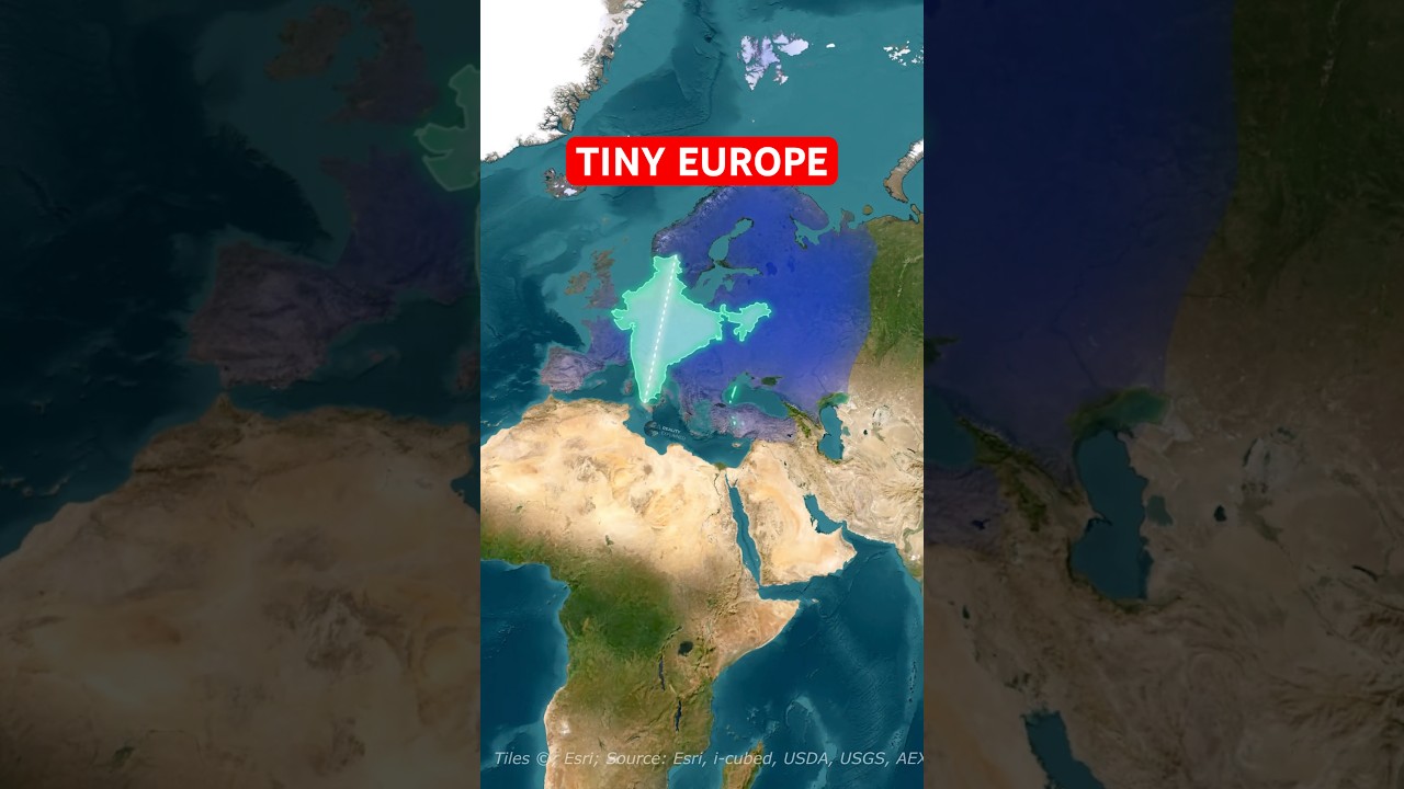 🌎 Europe Looks "HUGE" #shorts #maps #europe #geography #mapping #facts #amazingfacts #worldmap