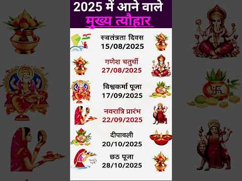 2025 के त्यौहार की तारीख || कैलेंडर 2025 || 2025 Festival Name and date || पर्व | Festival list