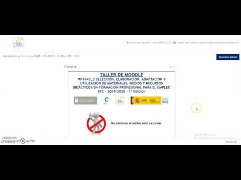 Cómo empezar con Moodle - curso SSCE0110 DOCENCIA DE LA FORMACIÓN PROFESIONAL PARA EL EMPLEO