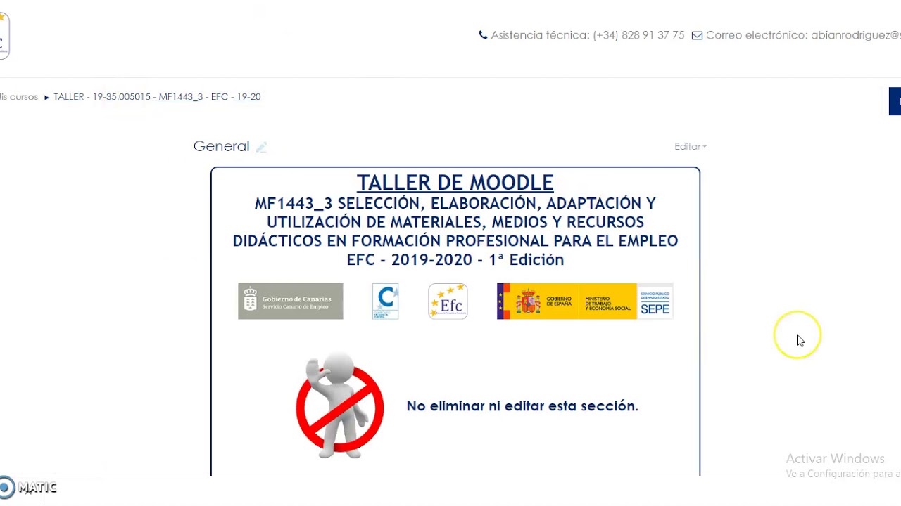Guía para comenzar con Moodle en el curso SSCE0110: Docencia de la Formación Profesional para el Empleo