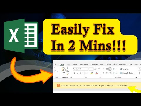 Macros Cannot Be Run Because the VBA Support Library Is Not Installed: Fixed! | Excel Tech & Tricks