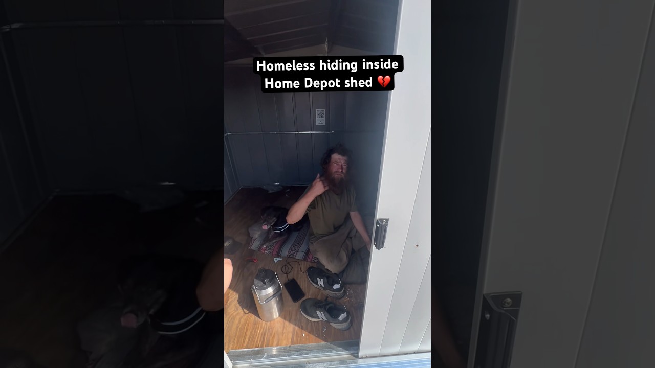 Man & Dog Hiding Inside Home Depot Shed 🏡
