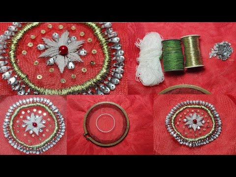 Easy Hand Embroidery flower design trick.Amazing Hand Embroidery flower design idea:Kurti,dress,Suit