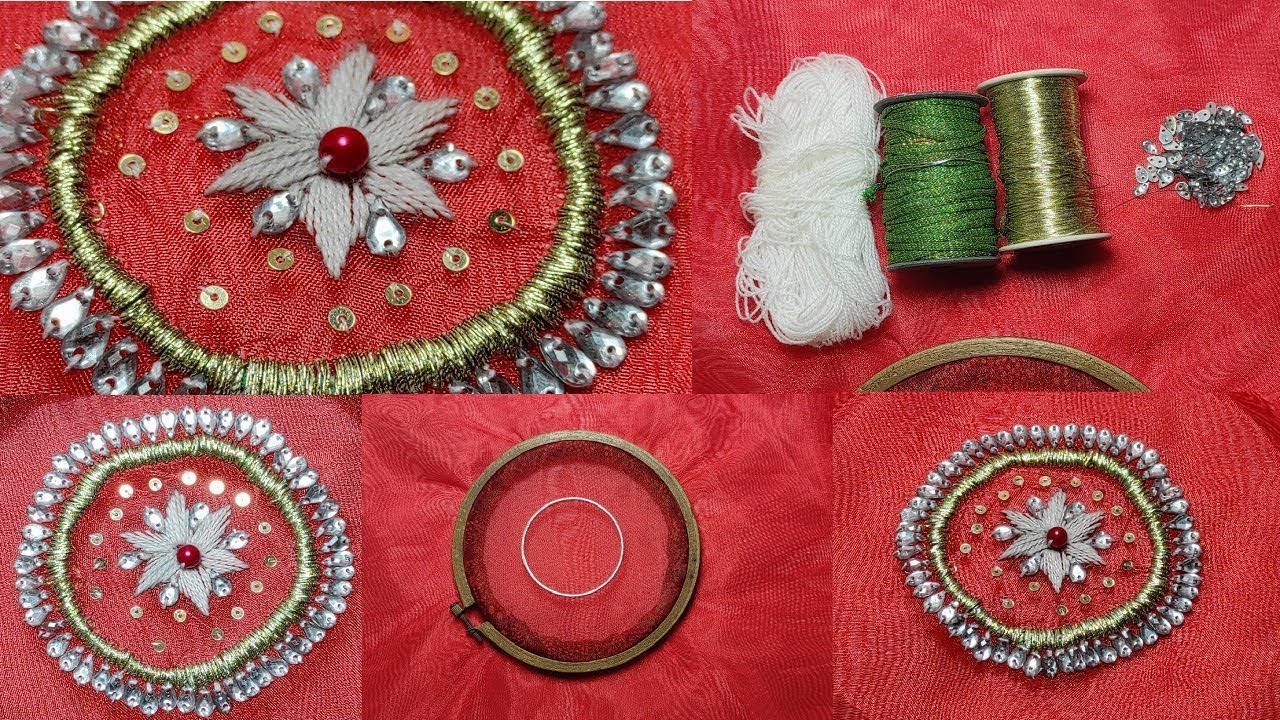 Simple Hand Embroidery Flower Design Trick for Stunning Kurti & Dress ✨