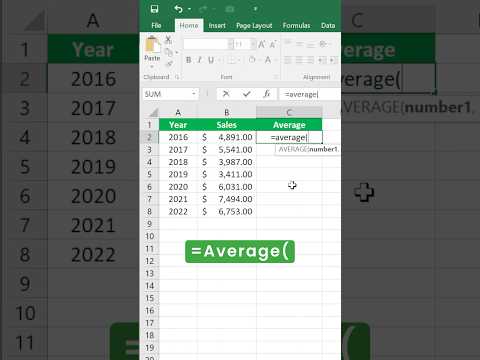 How to calculate AVERAGE in Excel?(with Formula) | AVERAGE Function #shorts #excel