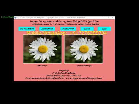 Image Encryption Decryption Using DES Algorithm Python Project Code | DES Encryption Decryption