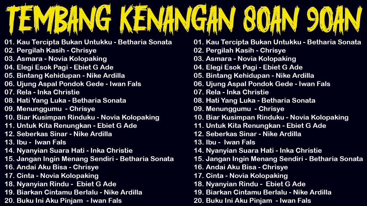 Tembang Kenangan 80an & 90an Populer ๐ถ