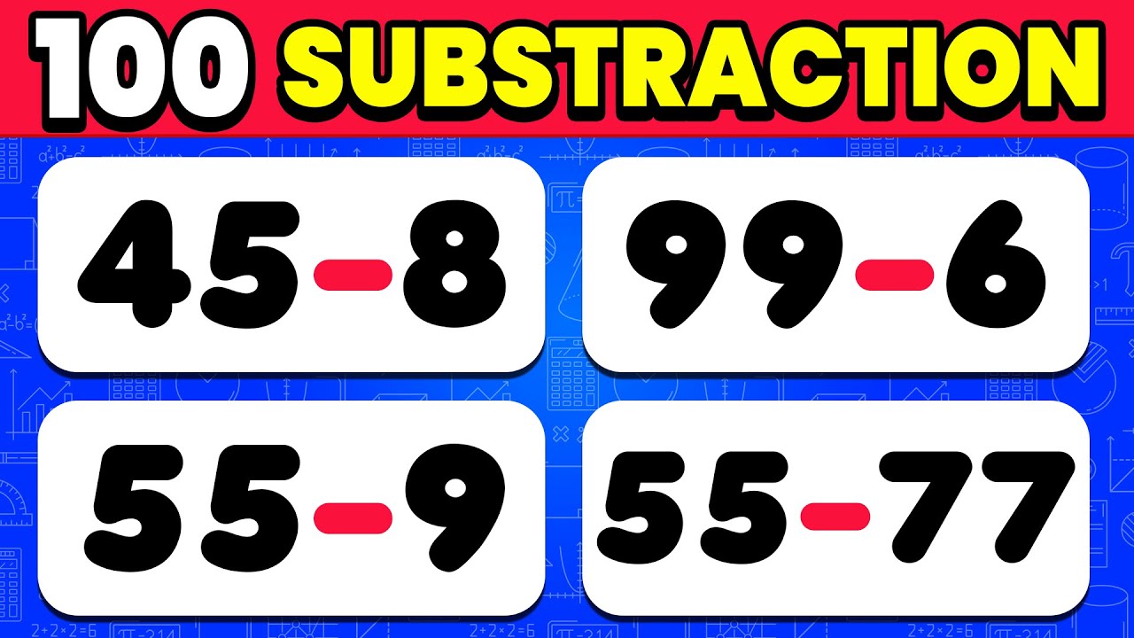 Can You Solve 100 Subtraction Challenges in Just 5 Seconds? 🧠