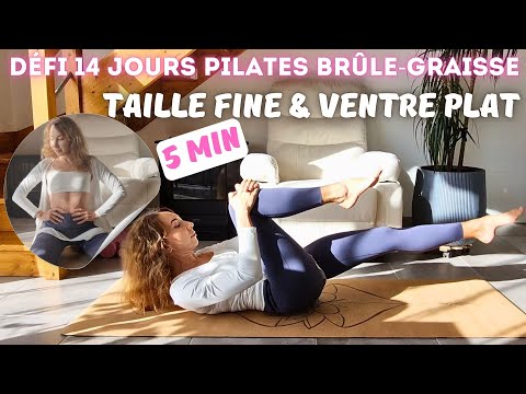 Pilates Brûle-Graisse en 14 jours | Taille fine & ventre plat | 5 min d’entraînement à la maison