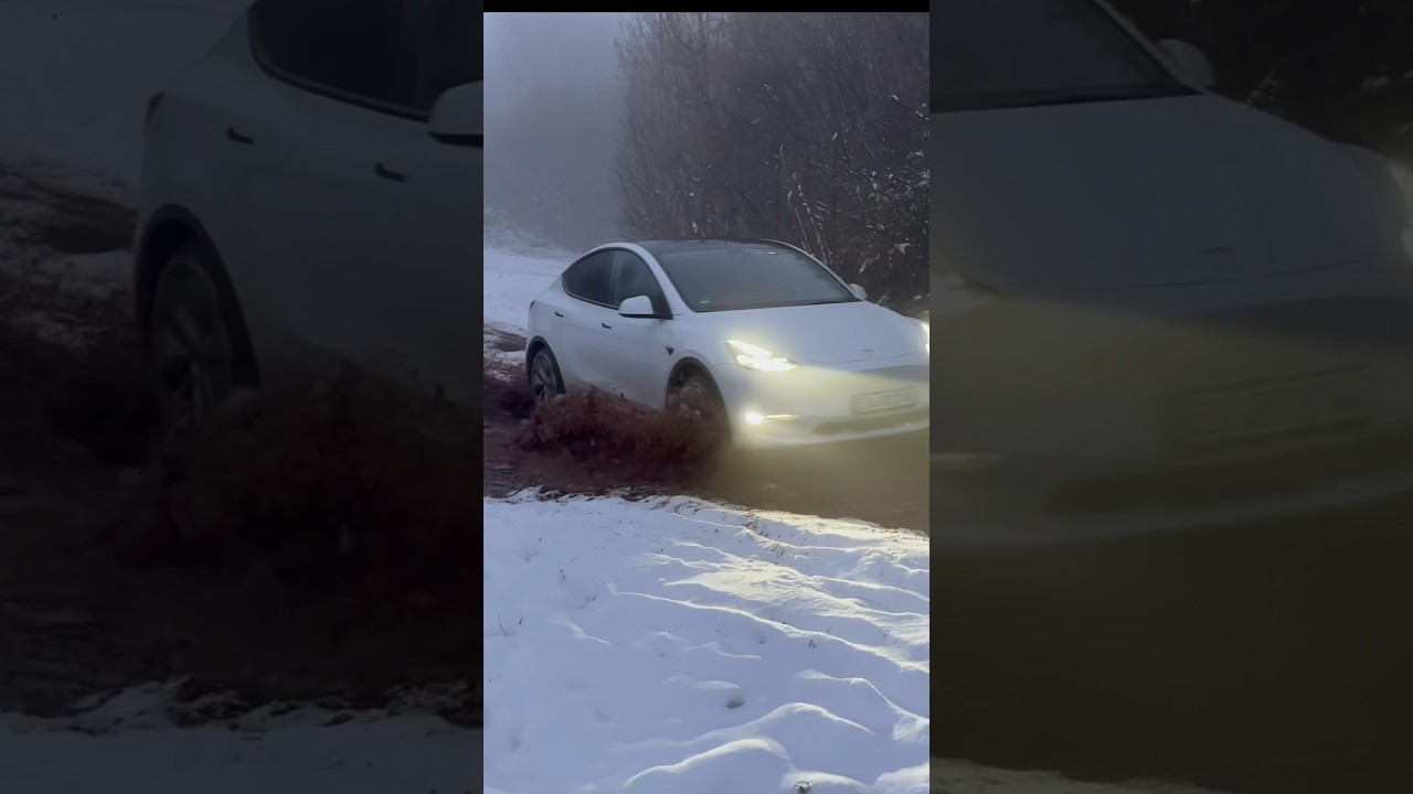 Tesla Model Y AWD on Snowy & Muddy Roads βοΈ