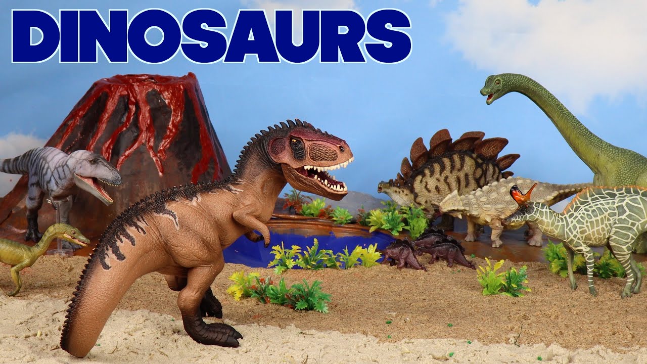 Discover the Dinosaurs! 🌋 Epic Diorama with Erupting Volcano and Dinosaur Toys
